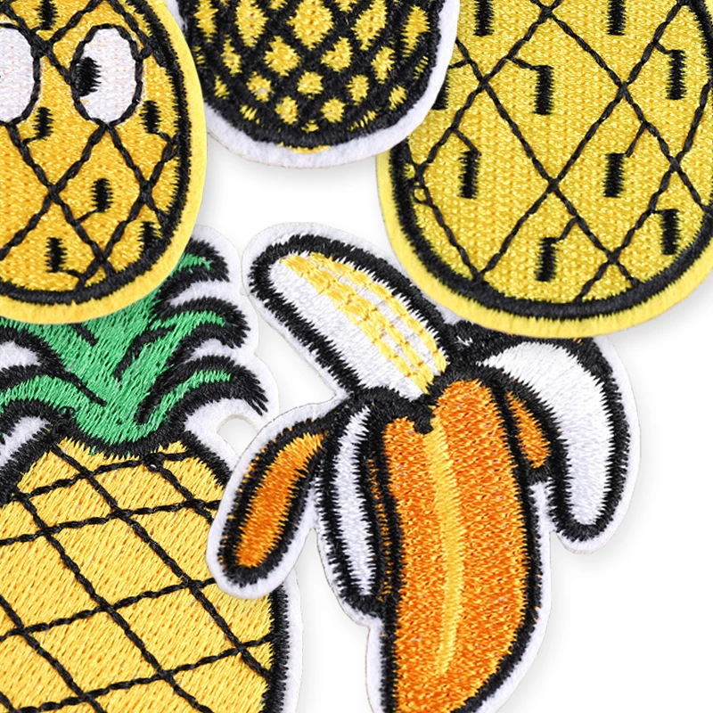 10 Stück niedliche Ananas-Eisen-Aufnäher für Kleidung, bestickt auf Jacken, DIY-Aufkleber-Set, zum Aufnähen, für Outdoor-Aktivitäten, für Kinder, Stoff-Aufnäher – Detail 5