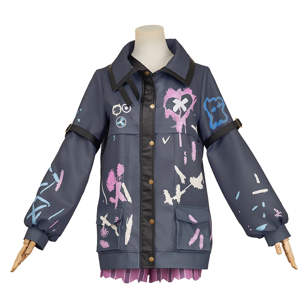 Arcane Jinx Cosplay Girls Coats Hats Game LOL Costume Diguise Jackets Headwear Outfits for Female Women Halloween Carnival Suit