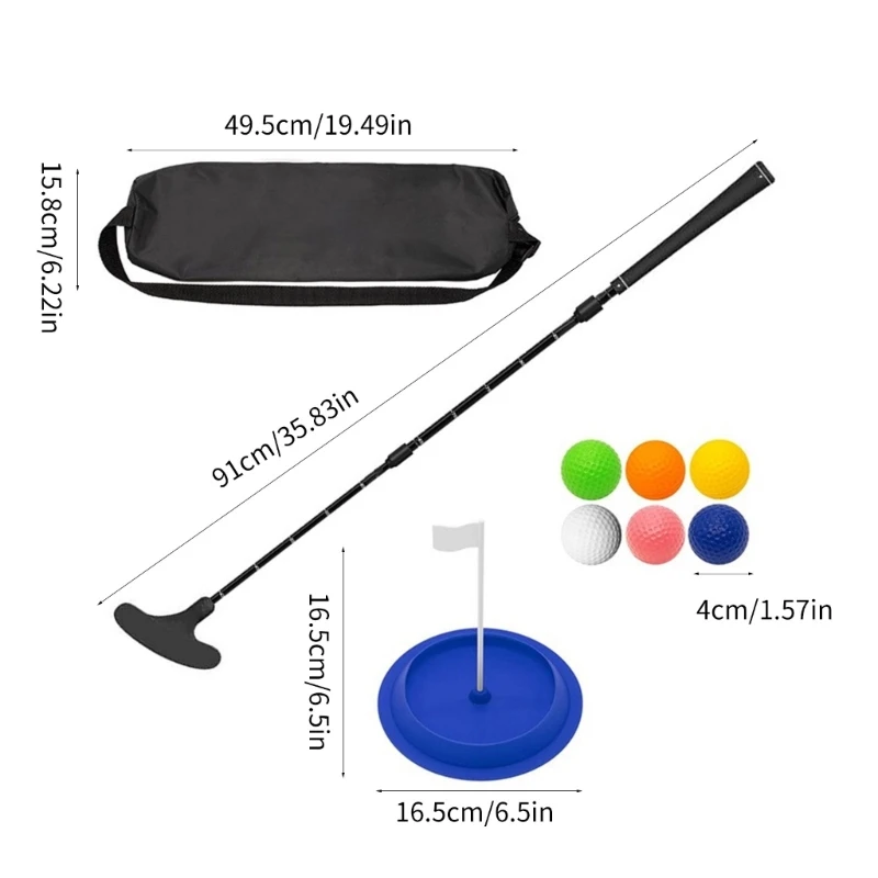 Golfs Putters Set Two Way Golfs Putters Club with Putting Disc and Practice Ball Adjustable Length Golfs Club Easy to Use