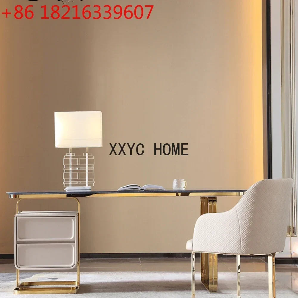 High-Grade Light Luxury Stone Rock Board Desk Modern Study Desk