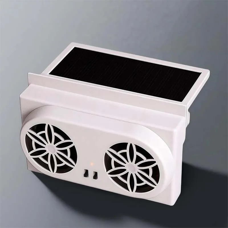 Solar Powered Car Window Fan Portable Air Vent Radiator Circulation Ventilator Auto Cooler Energy-Saving Radiator Exhaust Fan