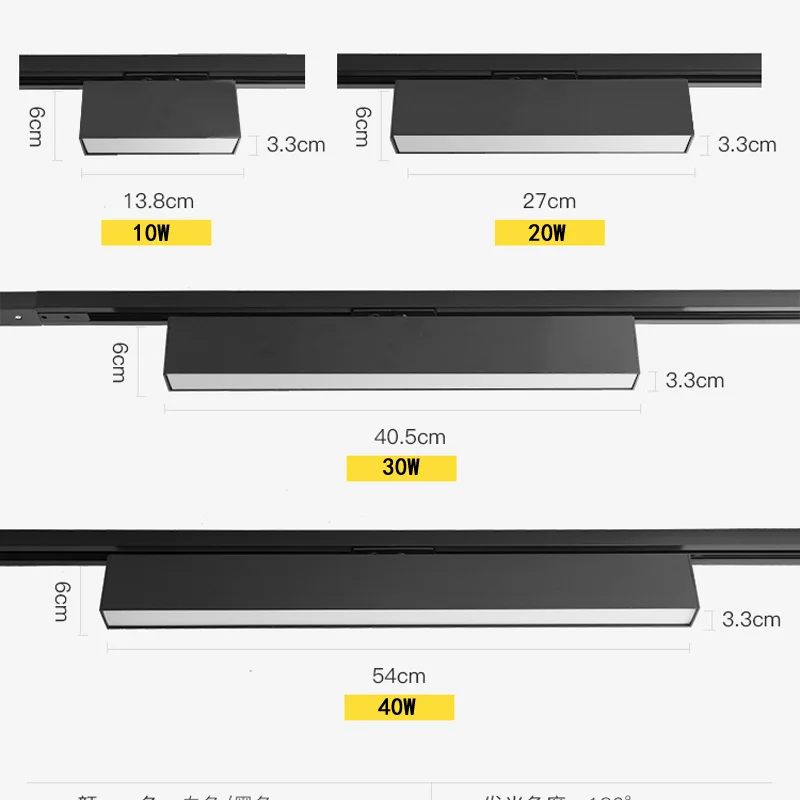 โคมไฟติดเพดาน LED ไฟ LED ราง10W 20W 30W 40W, AC85-265V LED รางไฟเชิงเส้นสำหรับบ้านร้านค้า