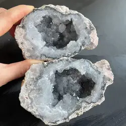 1PC 300-500g Natural Crystal Agate A Pair Geodes Gemstone Sakura Raw Stone Slice Polished Handmade Healing Crystal Home Decor