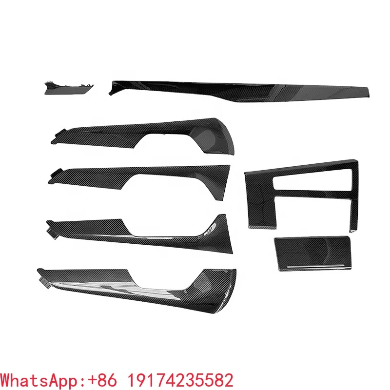 

8pcs Carbon Fiber Interior Kits Luxury Style Dashboard Cover Replacement for Audi A6 C8 2020+ Protective Features Fit Perfectly