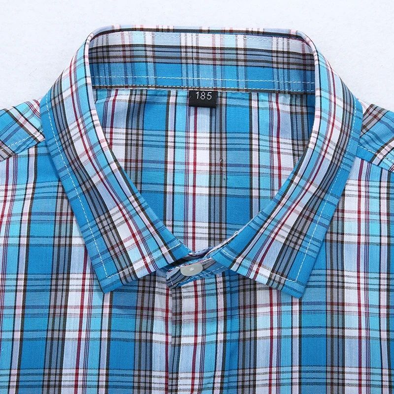 New Men Summer Plus Size Large Short Sleeve Comforable Plaid Mens Shirts Fashion Casual Classic Style Plaid Shirt Male 8XL