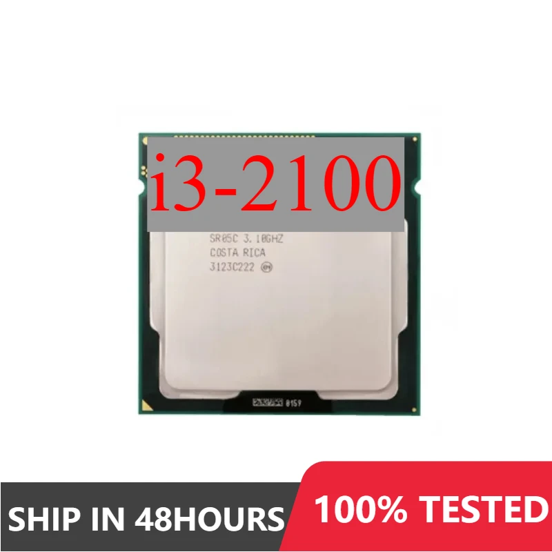 1pcs/5pcs Intel Core i3-2100 Processor 3.1GHz 3MB Cache Dual Core Socket LGA 1155 Desktop CPU Used Test perfect