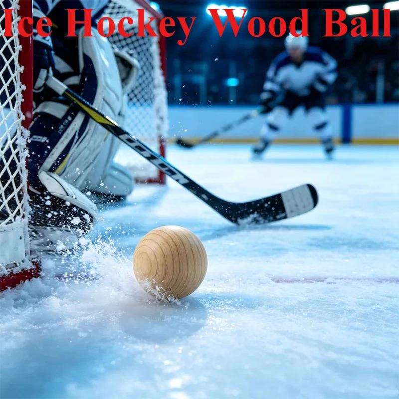 2/4/5 Pcs 50mm Ice Hockey Wood Ball Hardwood No-Bounce Floorball Training Equipment Team Hockey Professional Training Balls