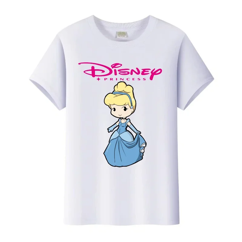 

Kawaii Disney Золушка принцесса друзья футболки с принтом топы с круглым вырезом свободная футболка футболка в стиле Харадзюку женская одежда блузки для девочек подарок