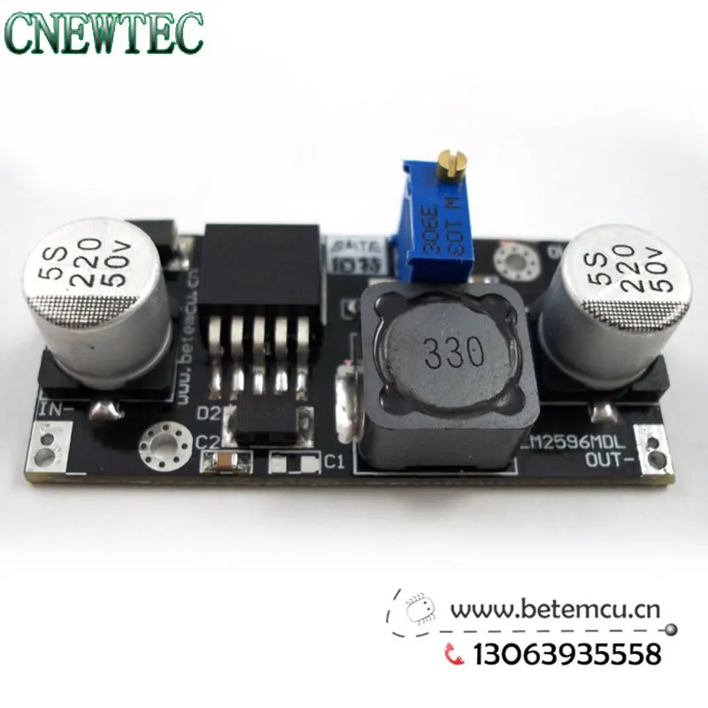 Módulo de fuente de alimentación ajustable LM2596 DC-DC, entrada de 40V, salida DC 1,25 V-37V, 3A, máximo 1 pieza