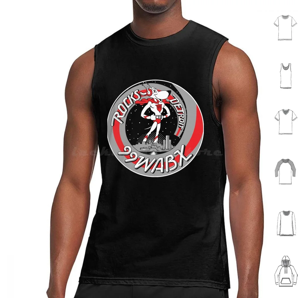99 Wabx Rocks Detroit Retro Radio Station Design Tank Tops Vest Sleeveless Christmas Funny Cute Birthday Meme