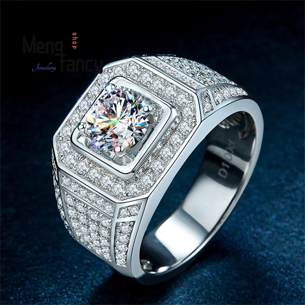 New Diamond-Encrusted Men's Ring Is A Luxurious And Elegant Classic Full Sky Star Ring Fashion Exquisite Elegant Jewelry Luxury