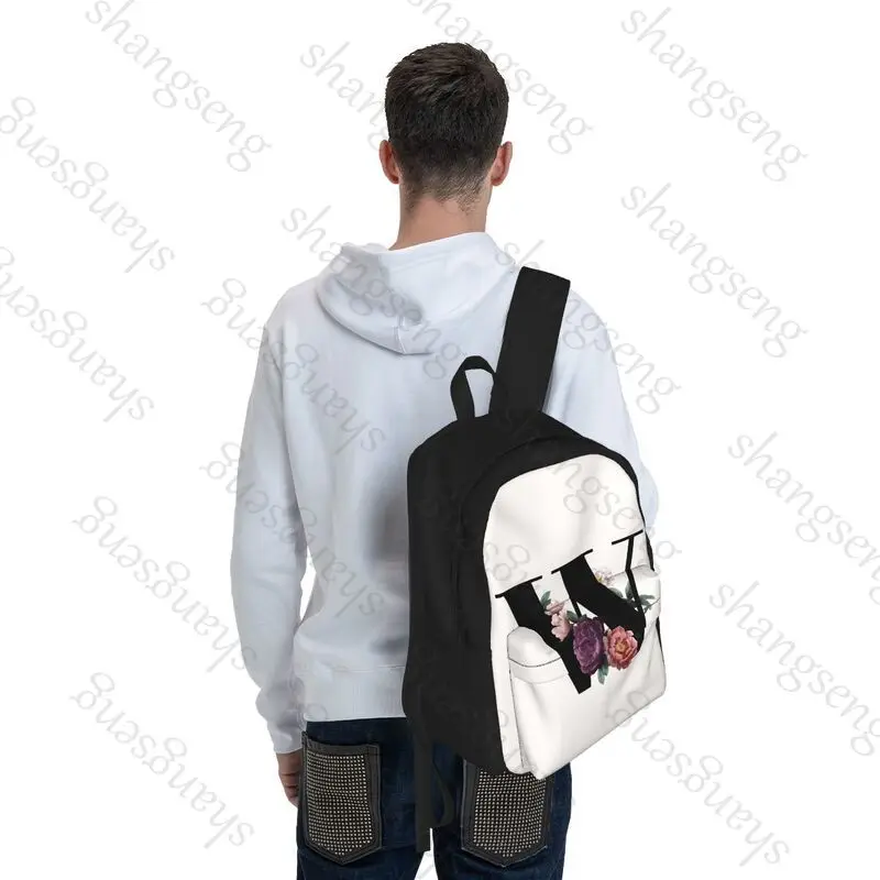 Initial Flower Backpack School Geschikt voor studentenvakantie en reisrugzak laptop USB-rugzak