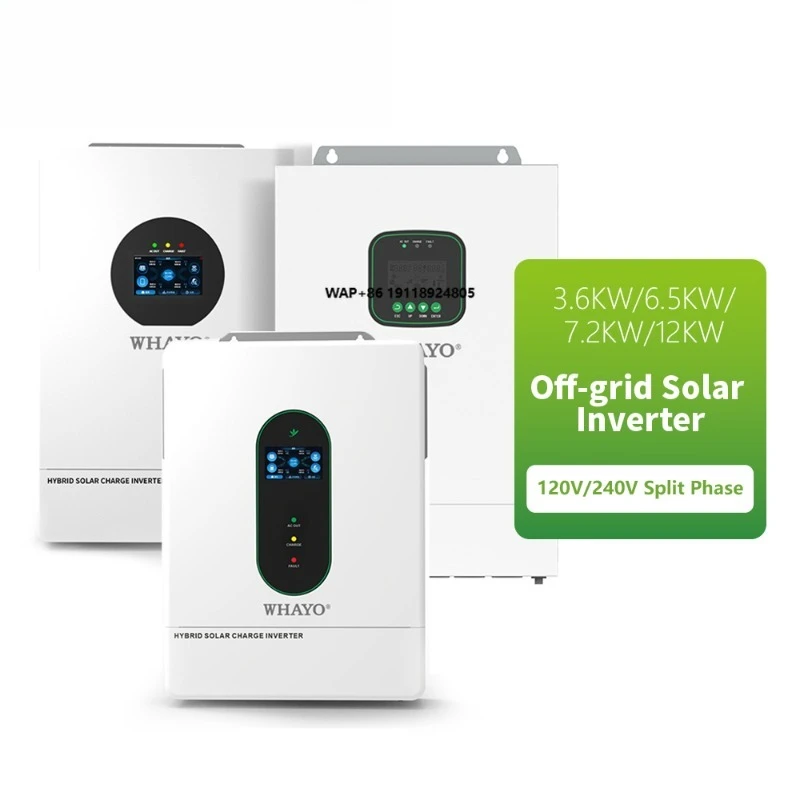 

7.2KW 12KW Off Grid Energy Solar Inverter 120V 240AC Output 6.5KW Pure Sine Wave PV Charger Inverter for Home Use