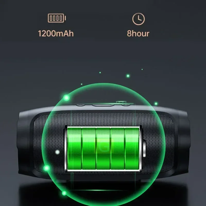 مضخم صوت محمول مكبرات صوت بخاصية البلوتوث ستيريو خارجي محيطي مقاوم للماء مكبر صوت لاسلكي صندوق الصوت يدعم راديو FM بطاقة TF