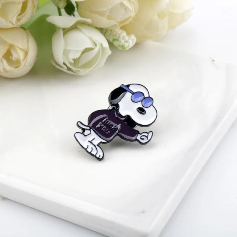 Snoopy Brooch Cute Cartoon Japanese Badge Cute Dog Lapel Badges for Backpacks Briefcase Pin for Clothes Accessories Jewelry image 2