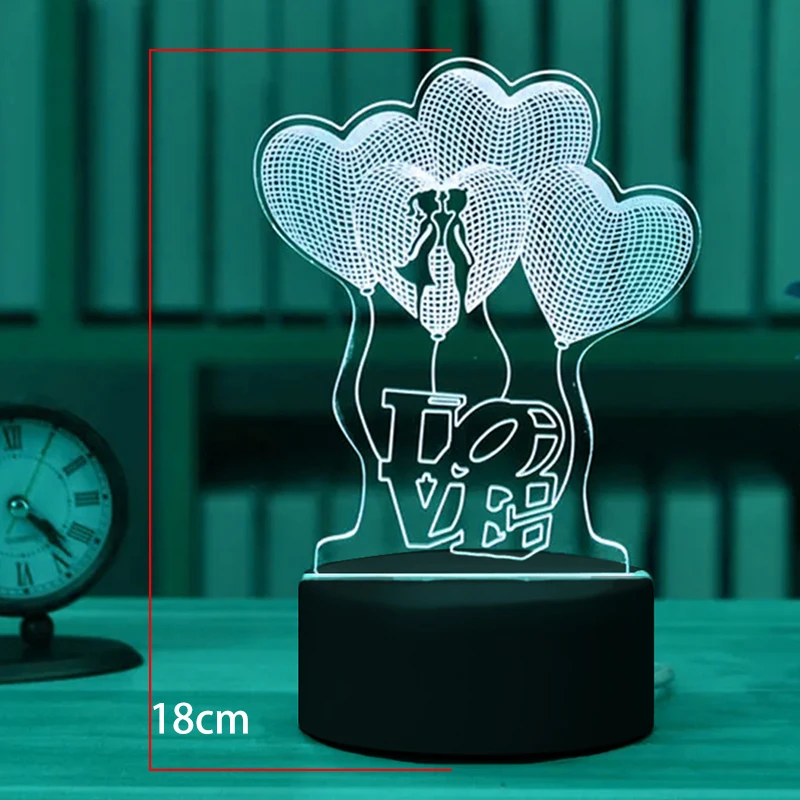 Criativa 3D Confissão Balão Desk Lamp, pode ser usado como um feriado ou presente de aniversário para amigos, em 7 cores, 1pc