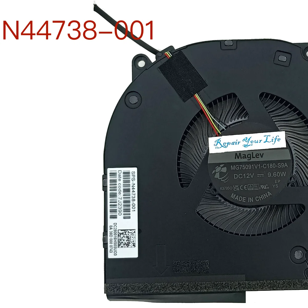 Imagem -06 - Ventilador de Refrigeração Cpu Gpu para Laptop hp Victus Gaming 16 r Tpn C169 N44738 001 Notebook pc Cooler Radiadores Mg75091v1 C180 C190 S9a