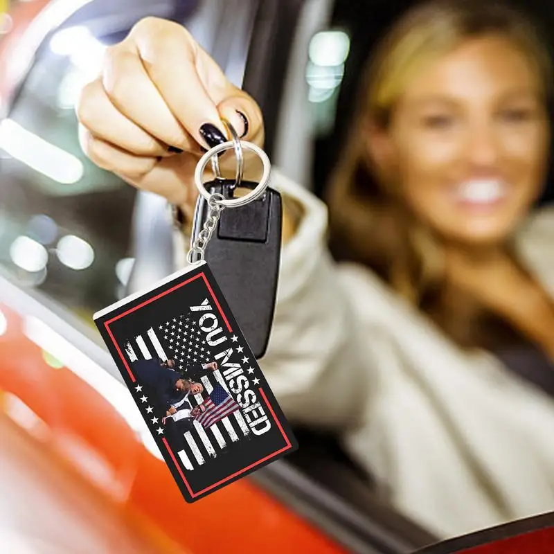 Acrylic President Pendant Ornament 2024 President Pendant With Chain 2024 President Pendant Patriotic Design Acrylic With Chain