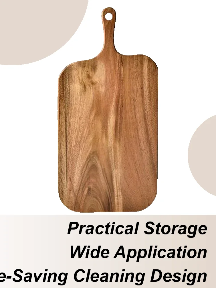 Double sided usable wooden chopping board with handle end cutting board steak plate cheese bread tray pizza
