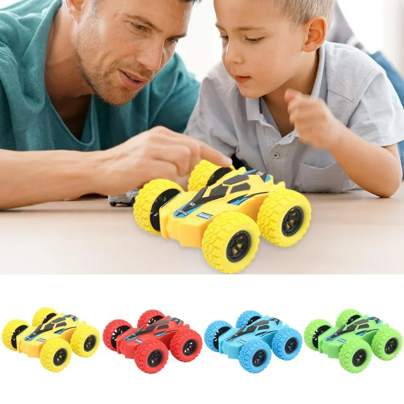 

Toys Car Four-wheel Drive Off-road Vehicle Stunt Dump Cars Double-Side Inertia Car Boy Toy Car Pull Back Kids Toy Gift