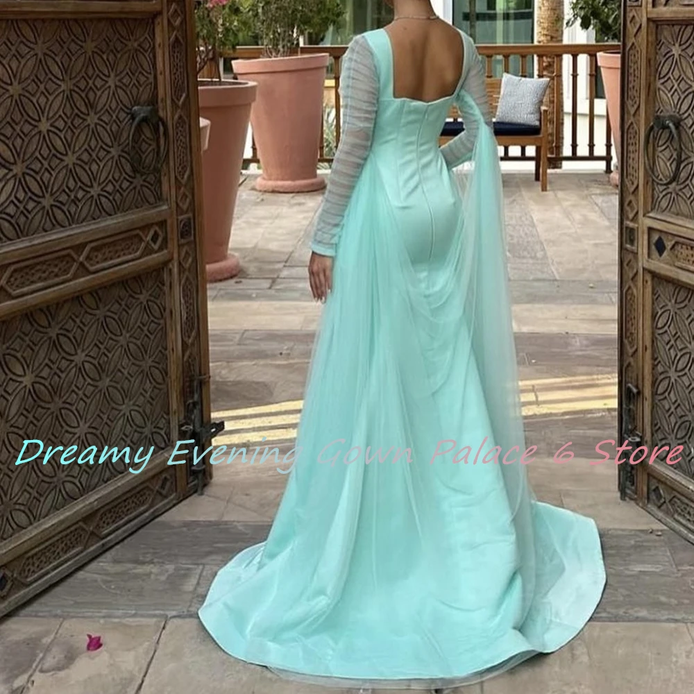 Customized Temperament Satin A-Line 3D Flowers Evening Dress High Quality Floor Length Long Sleeves платье вечернее Custom Size