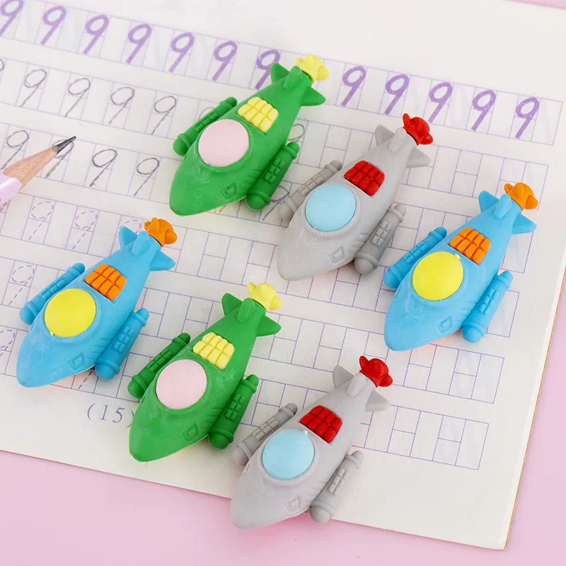 Wholesale Office School Supplies Foreign Trade Creative Aircraft Rubber Removable Mini Simulation Aircraft Creative Style Gift