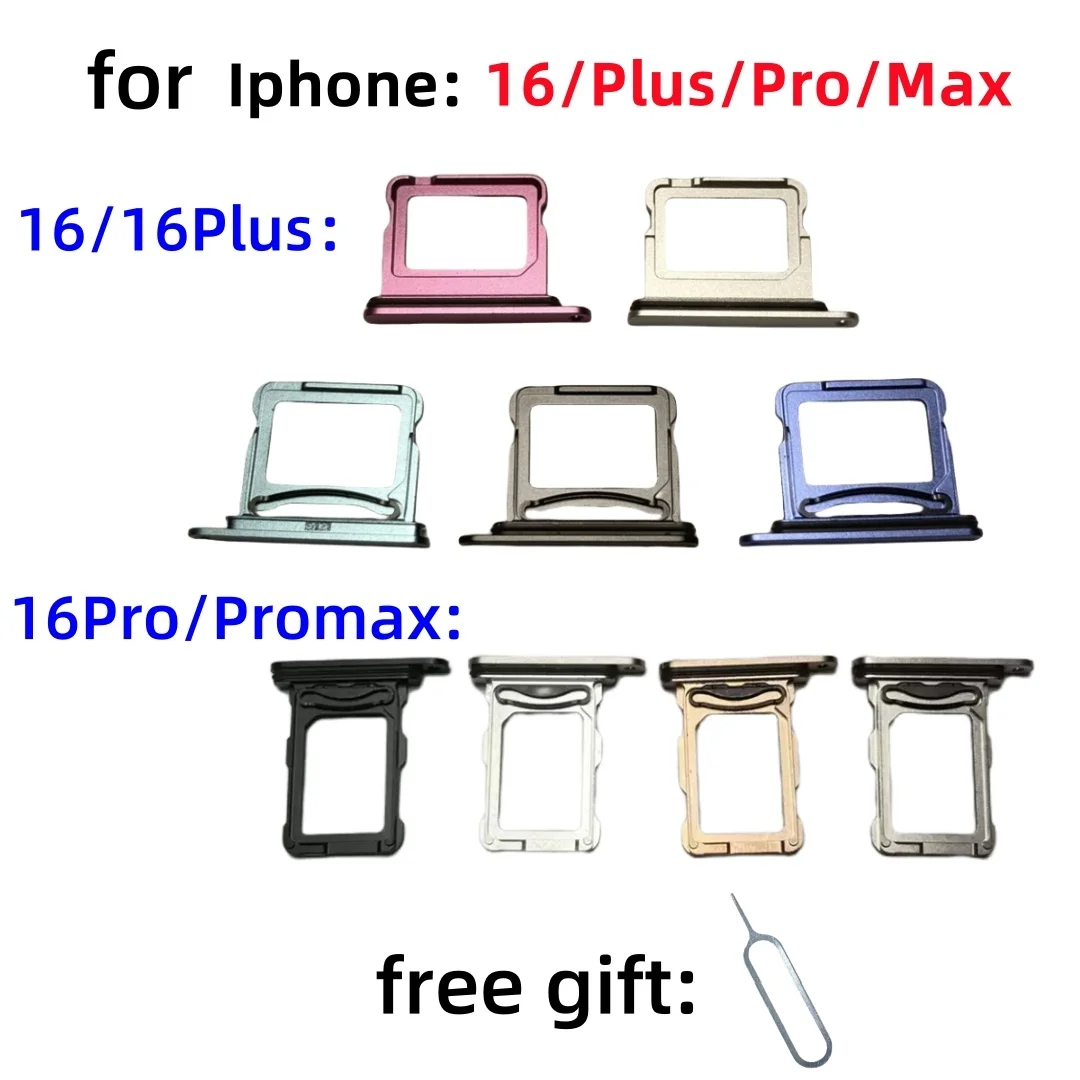 

SIM Card tray For Iphone 16 16Pro 16Plus 16ProMax Card slot drawer Holder drawer chip card tray Sim Card Reader Socket
