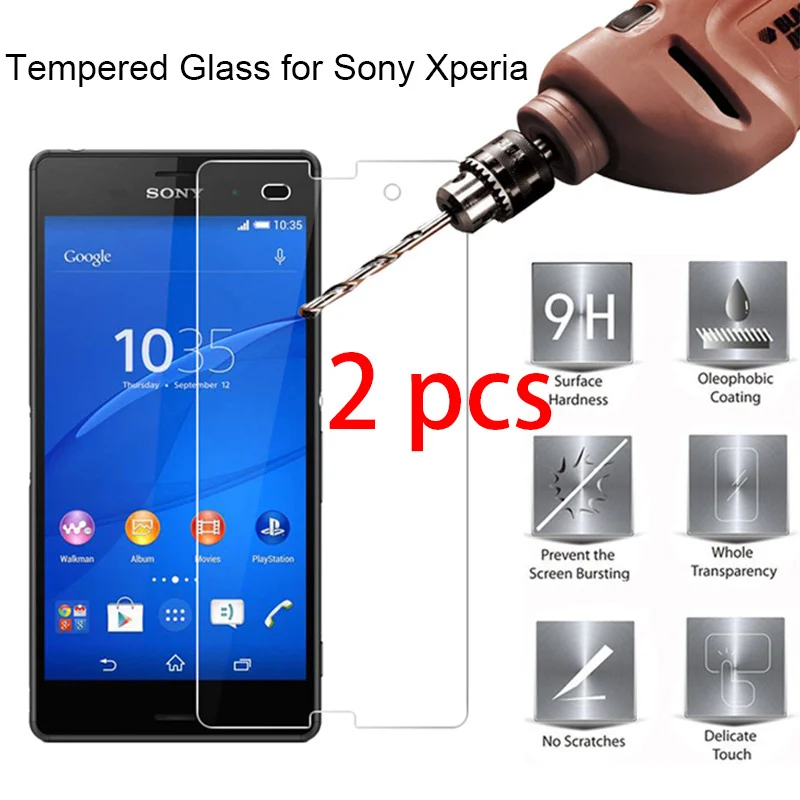 2 pcs! Protective Glass for Sony Xperia X3 X2 X1 Plus XA Ultra Tempered Film Toughed Screen Protector Glass for Sony X Compact