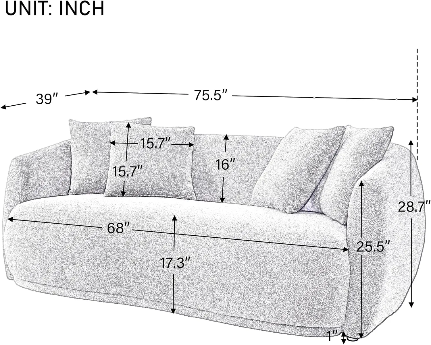 2 Piece Living Room Furniture Set,Modern Style Upholstered Armchair Loveseat Sofa and Three Seat Sofa Set Sectional Couch