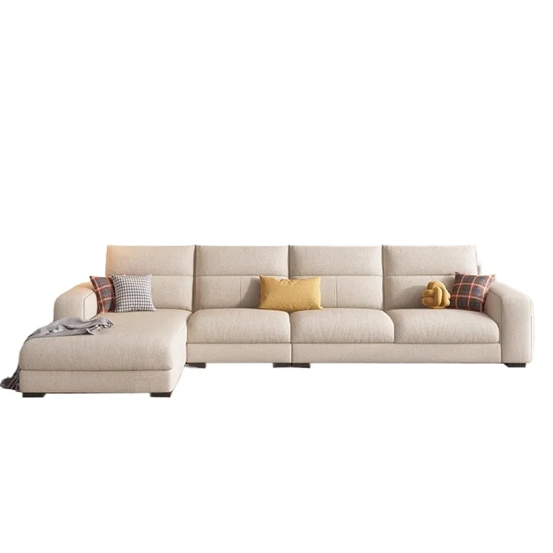 

Nordic fabric living room modern simple removable and washable latex straight row princess sofa, new model