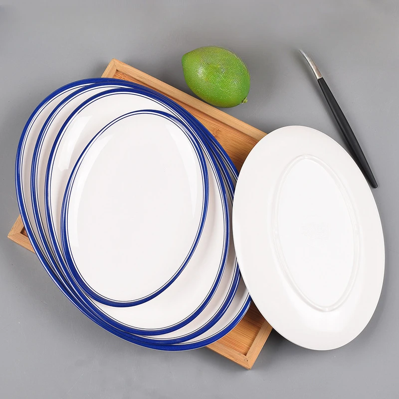 Melamine Plates Rectangular Dinner Dish Commercial Tableware