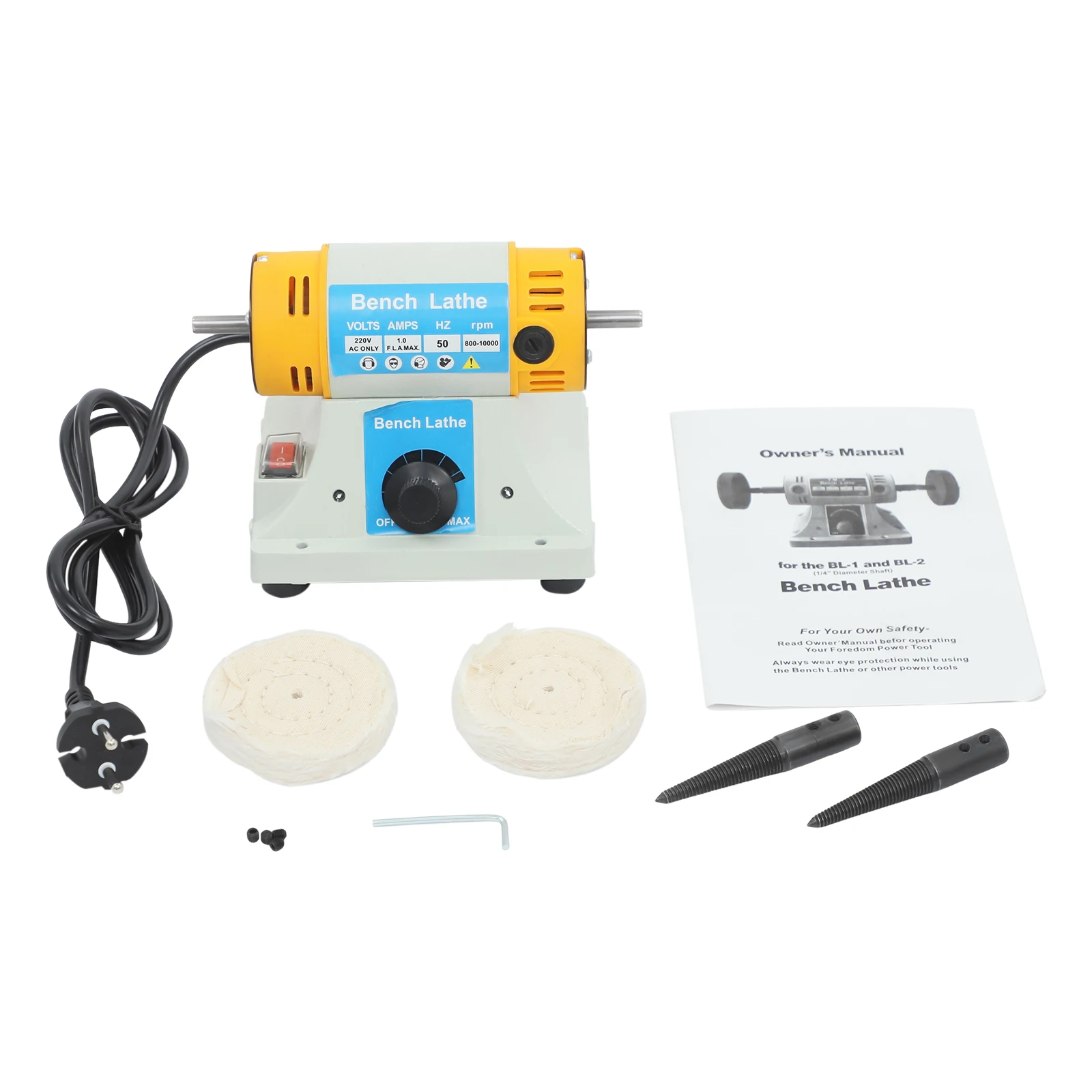 350W Kleiner Tischpolierer, 50Hz Maschine, 10000 U/min Fußpoliermaschine, Tischpoliergerät, Elektrischer Schmuckschleifer mit 2 Rädern – Detail 4
