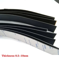1pcs 0.3/0.5/1/2/3/5/10mm Black Single-Sided Self-Adhesive Silicone Strip Silicone Rubber Sheet Non-Slip High Temperature Mat