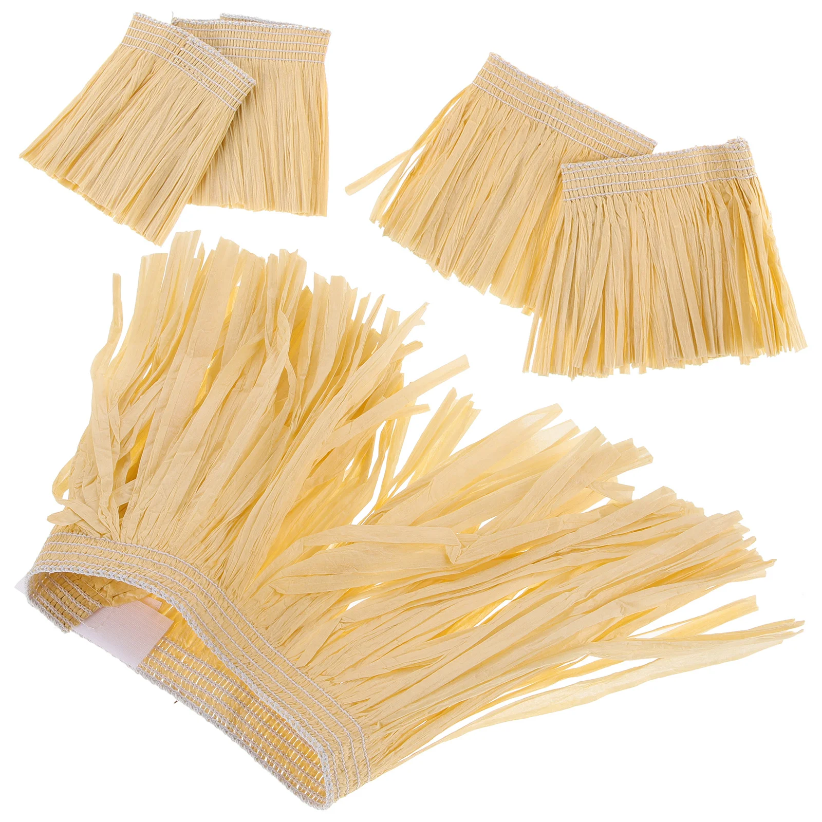 

5pcs Stretchable Hula Tassel Hula Costume Rafi Paper Skirt Tassel Rafi Paper Skirt for Stage Beach Luau Party