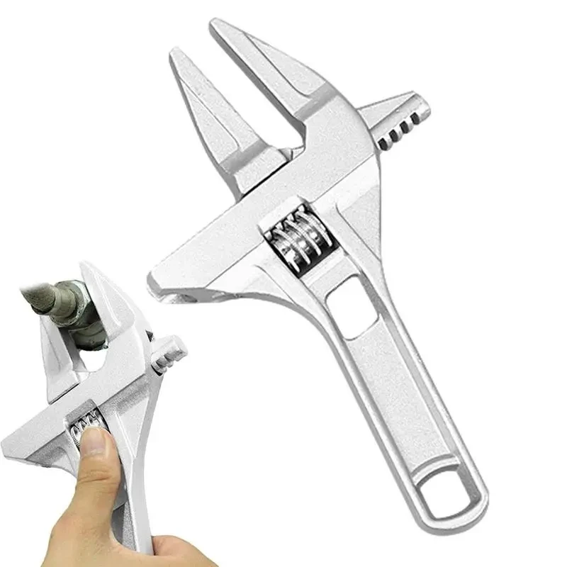 Mini verstellbarer Badezimmer-verstellbarer Schraubenschlüssel, starke Klemmung, großer multifunktionaler Aluminiumschlüssel mit offenem Ende, Badezimmer-Reparatur-Werkzeug – Detail 10
