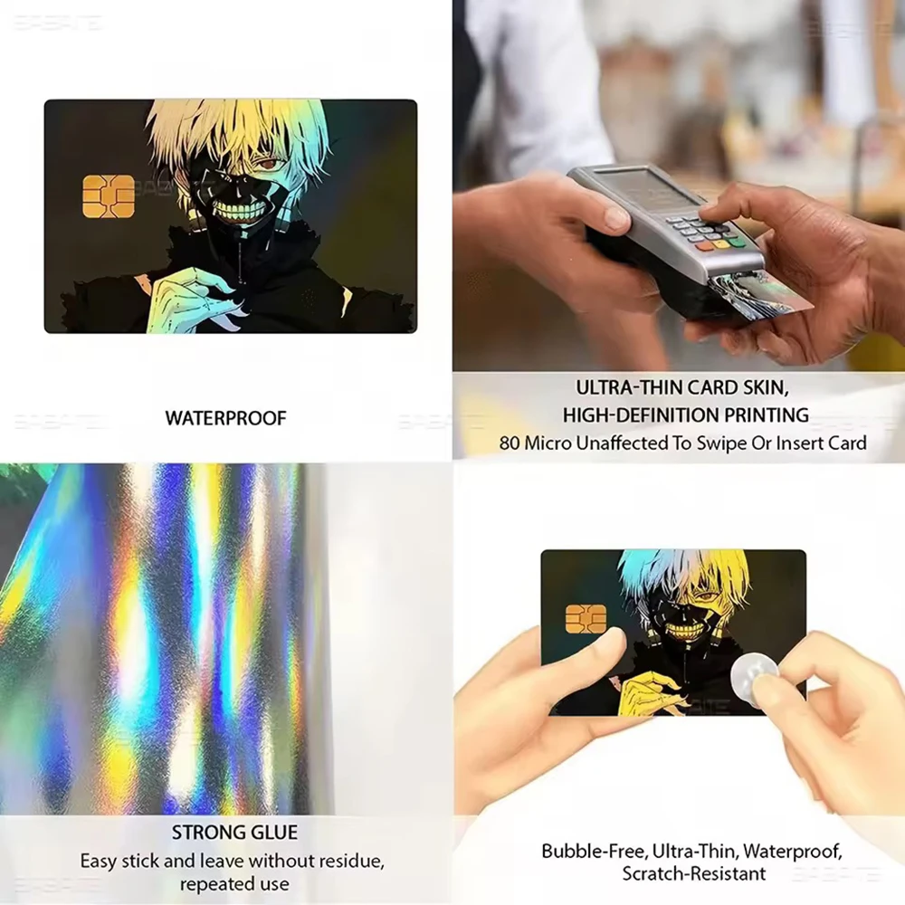 DIY Anpassbare Bankkreditkarten-Hologramm-Laser-Glänzende Seitliche Folienhülle 4 Stück Aufkleber für Debit- und Kreditkarten Bankkarten – Detail 9