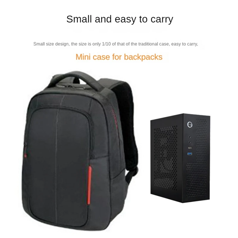 A09 HTPC Computer Case Mini ITX Gaming PC Chassis Desktop Chassis USB3.0 Type-C Computer Case Home Computer Case Black-DTB3 - view 5