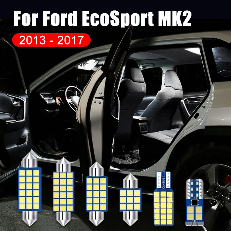 

For Ford EcoSport MK2 2013 2014 2015 2016 2017 4PCS Error Free Car LED Bulbs Interior Dome Reading Lights Trunk Lamp Accessories