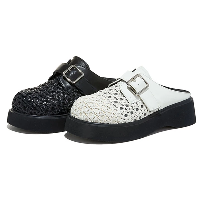 

AIYUQI 2026 New Women's Sneakers Thick-soled woven slippers women Closed-toe casual beach shoes female