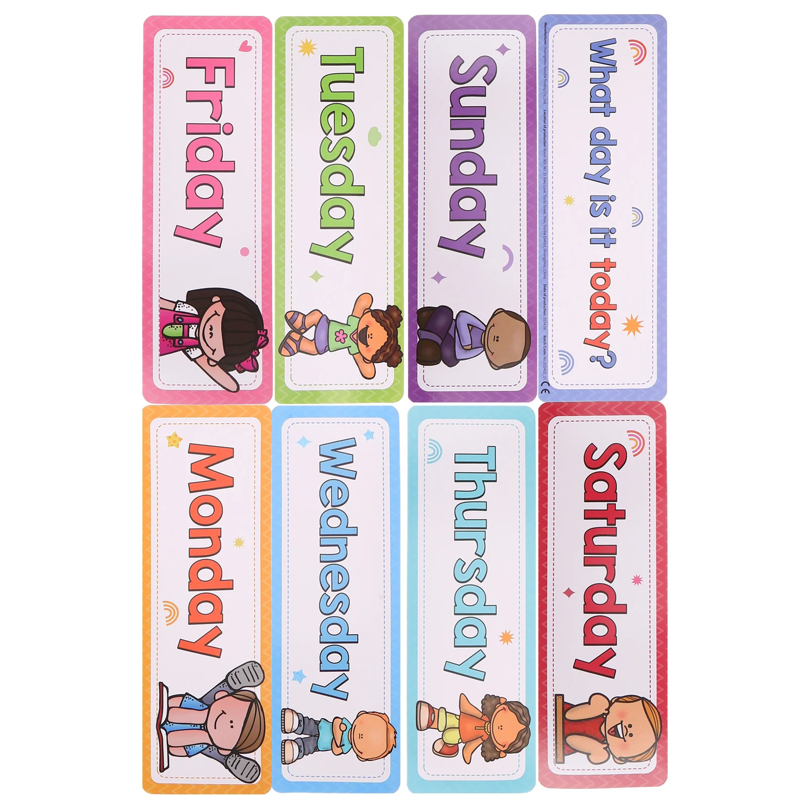 8 stuks Kids Peuter Flash-kaarten Opvallende cartoons Handige draagbaarheid Vroeg Engels onderwijs Huishoudelijk leren