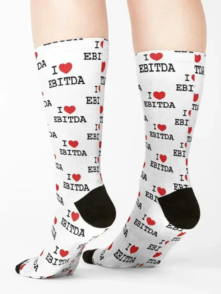 I Love EBITDA Funny Hiking Sleeveless Socks Hiking boots bright garter Rugby cotton Socks For Men Women's