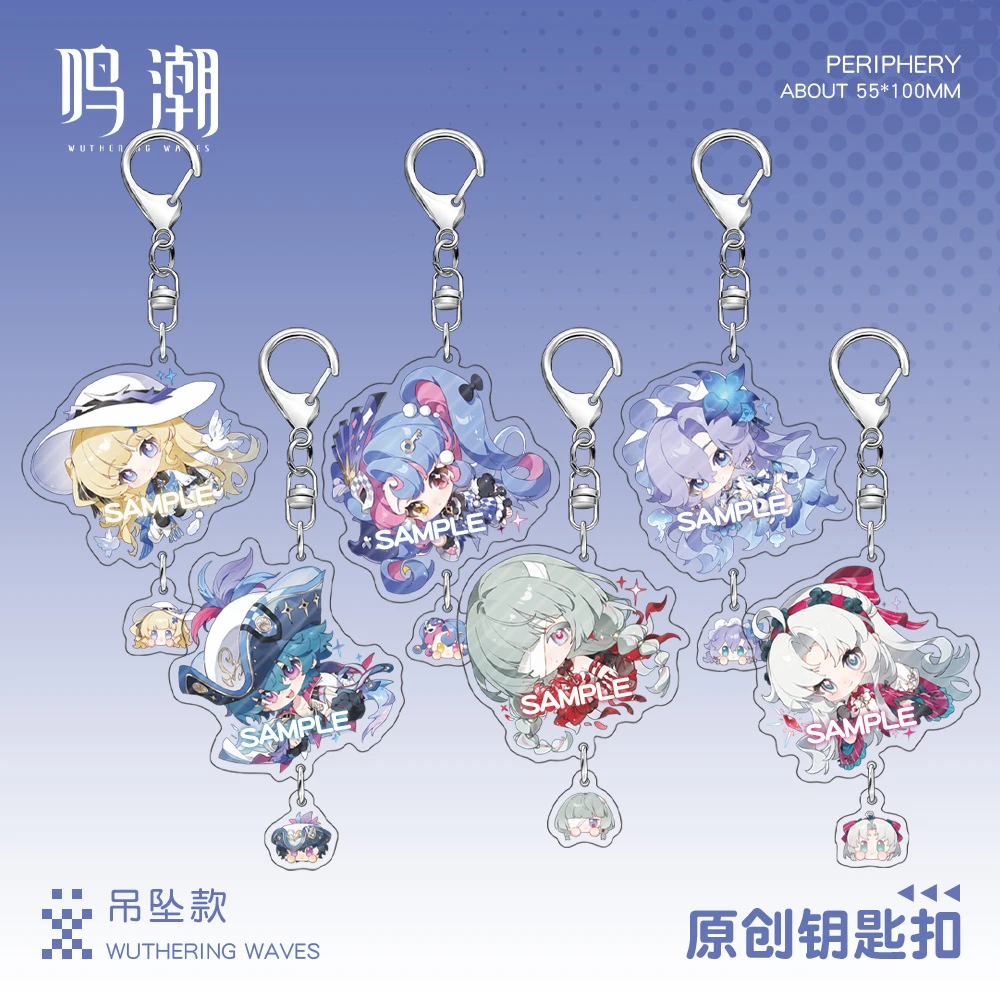 Game Wuthering Waves ROCCIA Cartethyia Cantarella Phrolova Acrylic Keychain Accessories Cosplay Pendant Prop Badge Gift