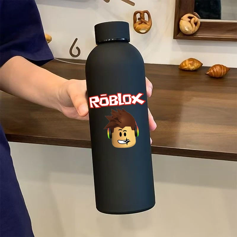 

500 мл термос Roblox, бутылка из нержавеющей стали, термобутылка для воды, термокружка для кофе, изолированный вакуумный резиновый спортивный чайник