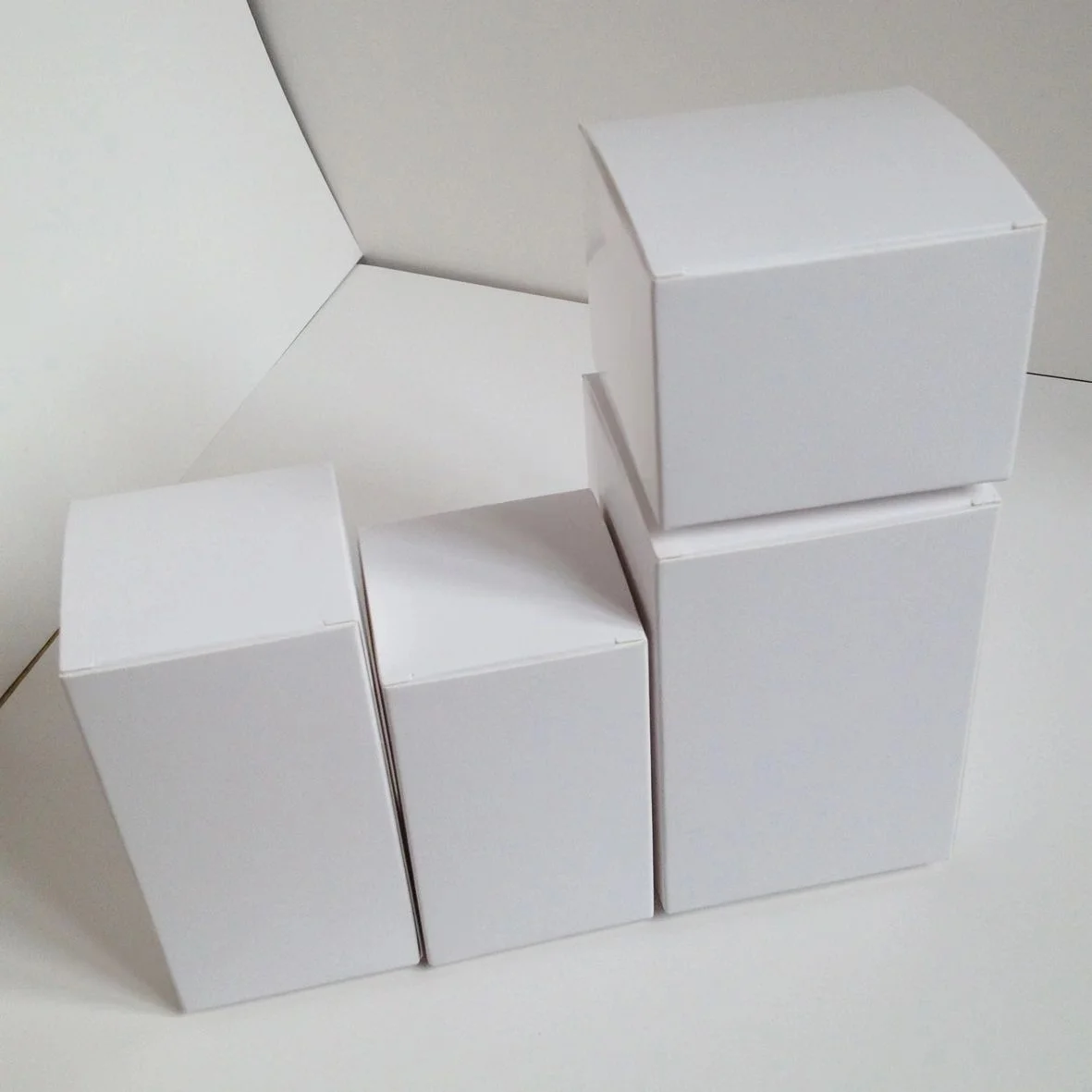 100pcs - Flat White Paper Packaging Box Blank Rectangular Sample Handmade Soap Party Gift Boxes