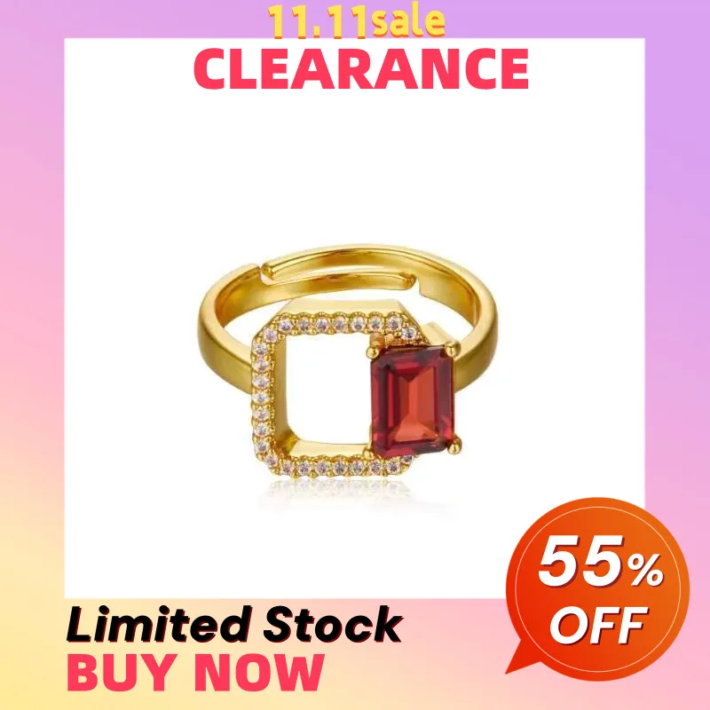 

Кольца из стерлингового серебра 925 пробы с натуральным гранатом, позолоченные 18 карат, с фианитом, распродажа, ограниченный запас, первый, получите