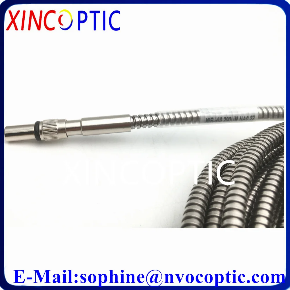 3Pcs SMA905 Round to SMA-R,7Individualx200µm Fiber,Low-OH,0.22NA,400-2400 NIR,2M,Armored Metallic Coverage Optic Patch CordCable