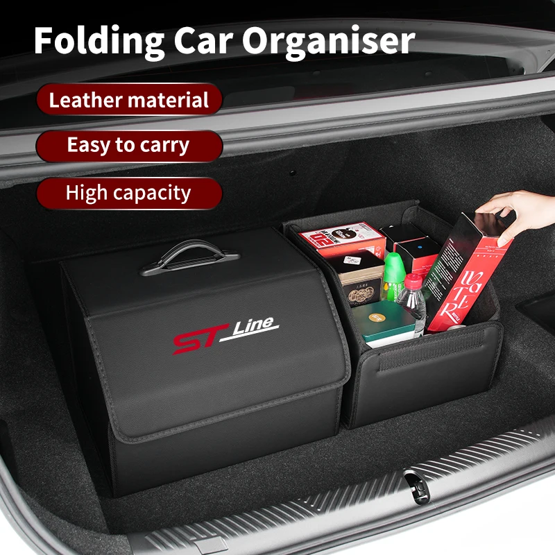

Car Trunk Storage Box PU Leather Foldable Sundry Organizer Case For Ford Escape Kuga Mondeo Fiesta Focus Fusion Ranger Explorer