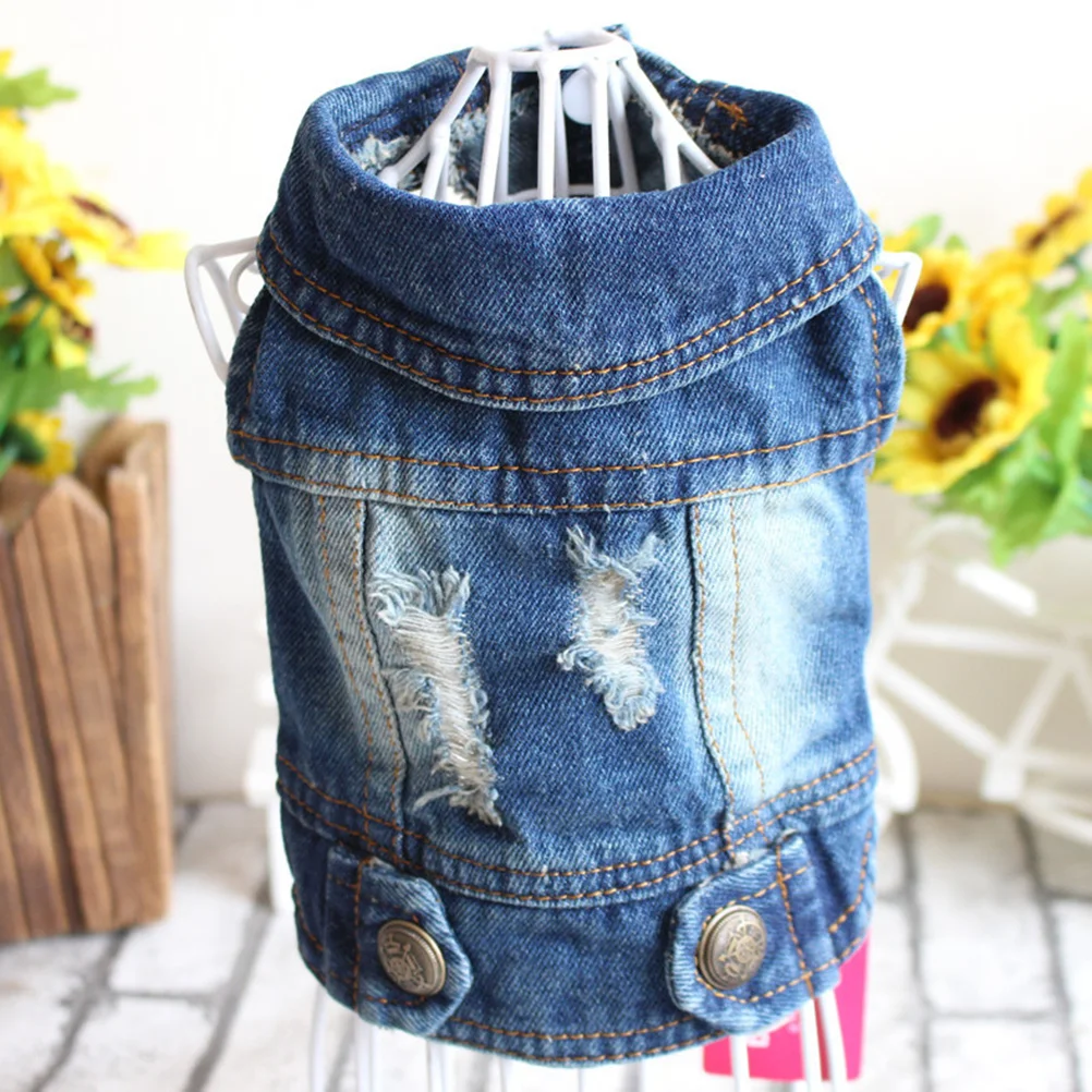 

Vests Denim Sleeveless Jacket For Small Medium Dogs Xl Cool Puppy Coat Dog Winter Outdoor Dog Winter Apparel