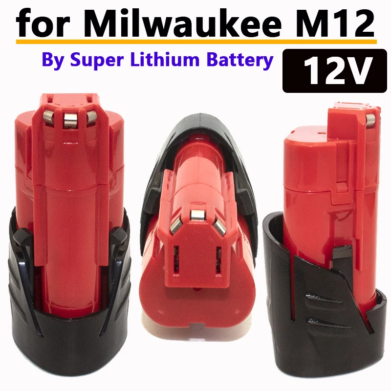For 12V Milwaukee Battery 3Ah Compatible with Milwaukee M12 XC 48-11-2410 48-11-2420 48-11-2411 12-V