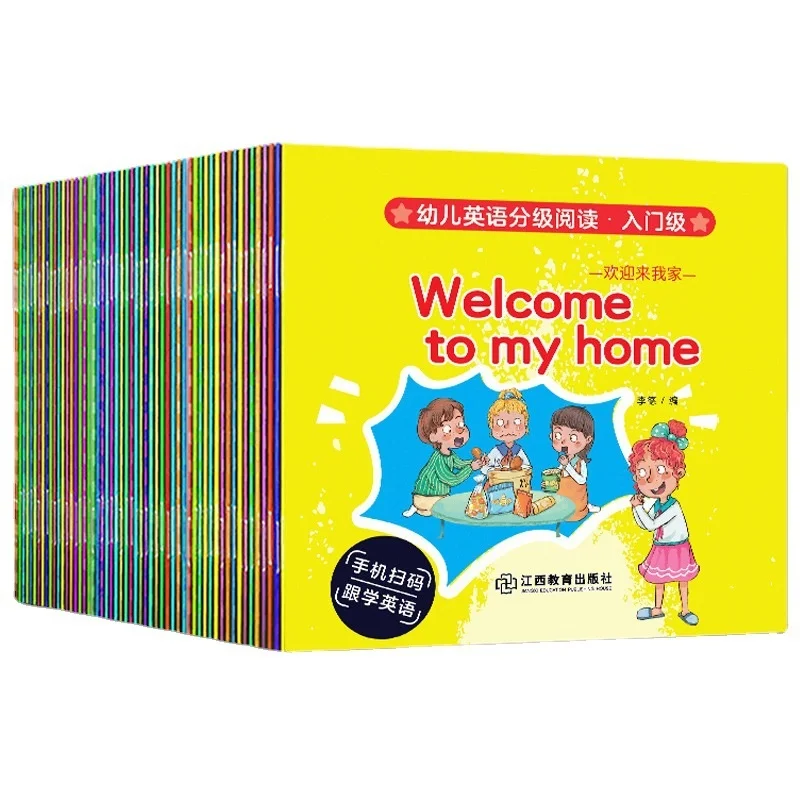 

40pcs/Set Children's English Early Learning Picture Book Storybook Enlightenment Cognitive Tale Bedtime Story Read With Video